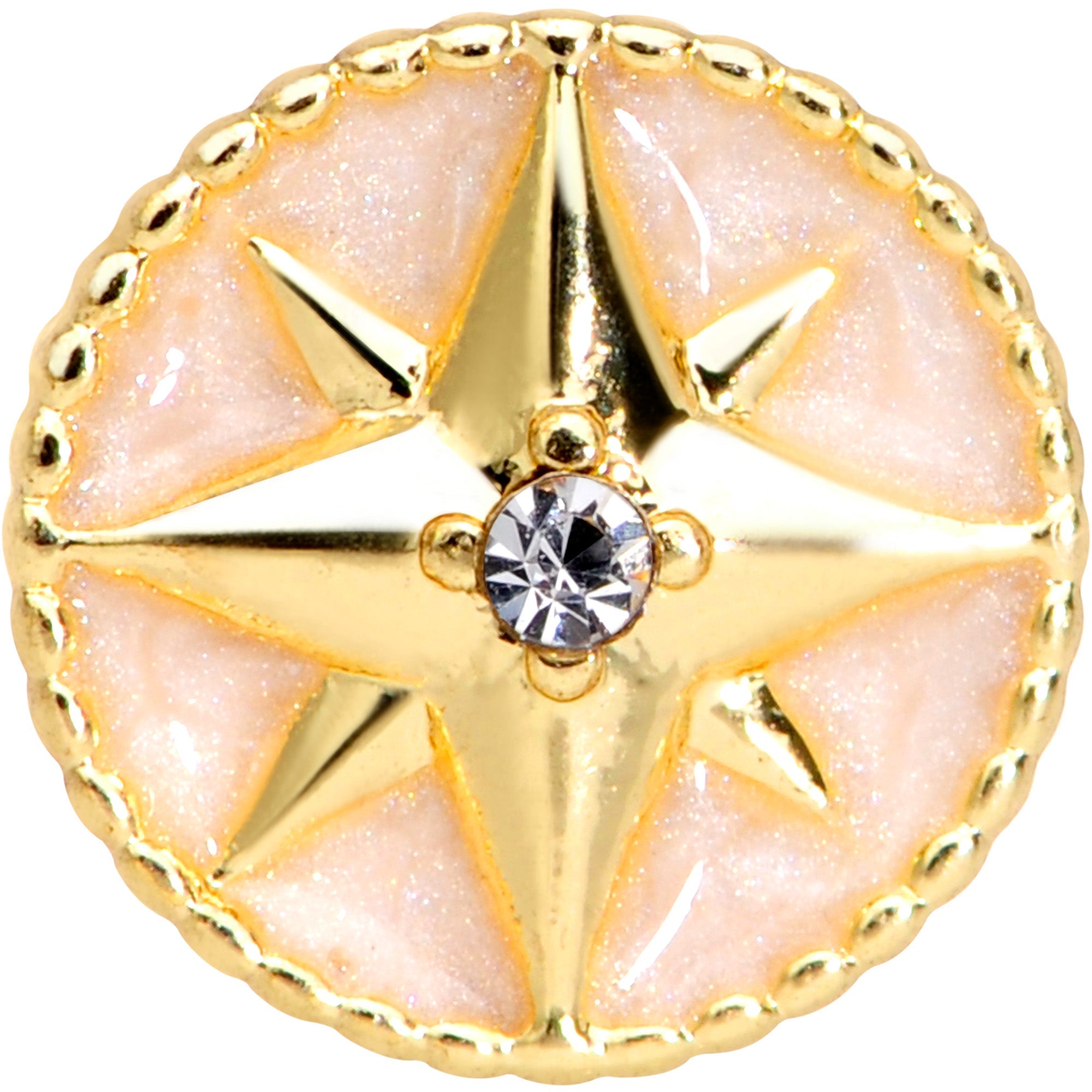 16G 5/16 Gold Tone Sailors Compass Labret Monroe Tragus