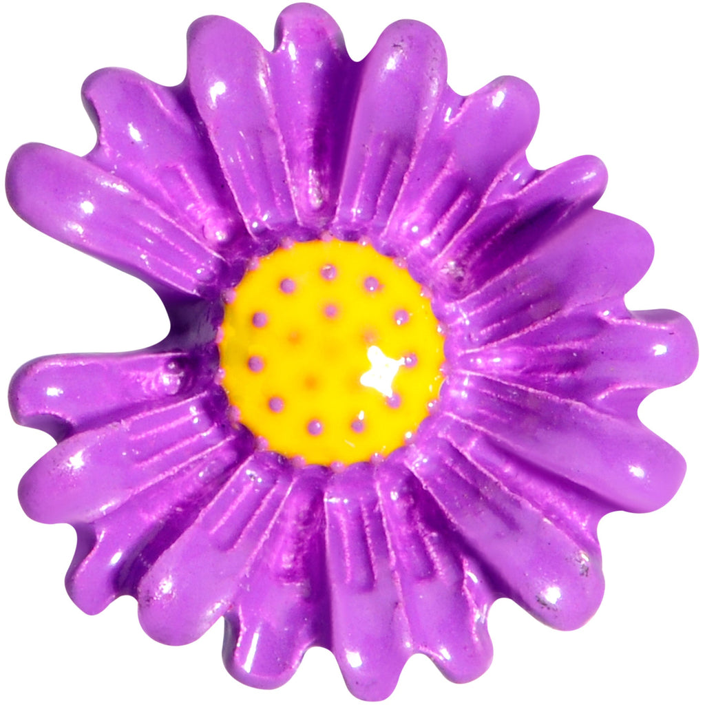 16G 1/4 Purple Daisy Flower Cartilage Tragus Earring