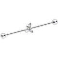 14G Clear Aurora Gem Loop Butterfly Industrial Barbell 38mm