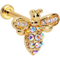 16G 5/16 Aurora CZ Gem Gold Hue Beauty Bee Internal Thread Labret