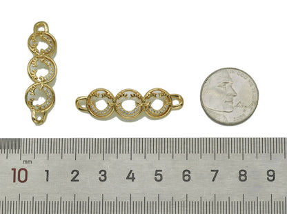 CZ Smiley Face Connector Link Charm, Sku#JL95