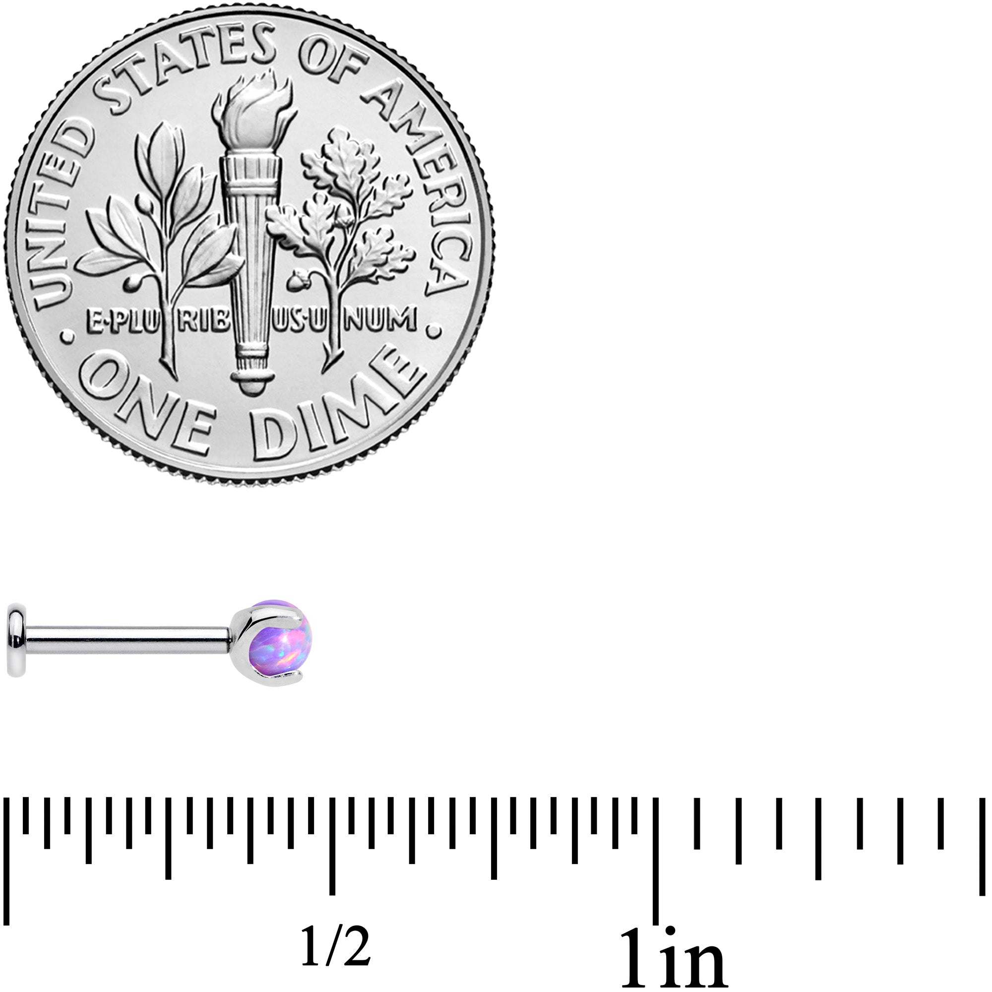 16G 5/16 Purple Synth Opal ASTM F-136 Implant Grade Titanium Internal Thread Labret