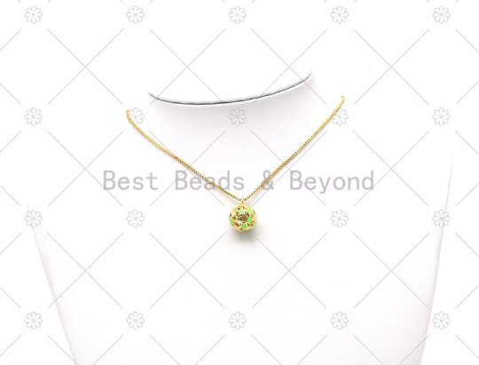 Colorful Enamel Five Point Star On Round Ball Shape Pendant,