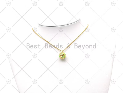 Colorful Enamel Five Point Star On Round Ball Shape Pendant,