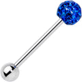 Blue Gem Disco Ball Barbell Tongue Ring