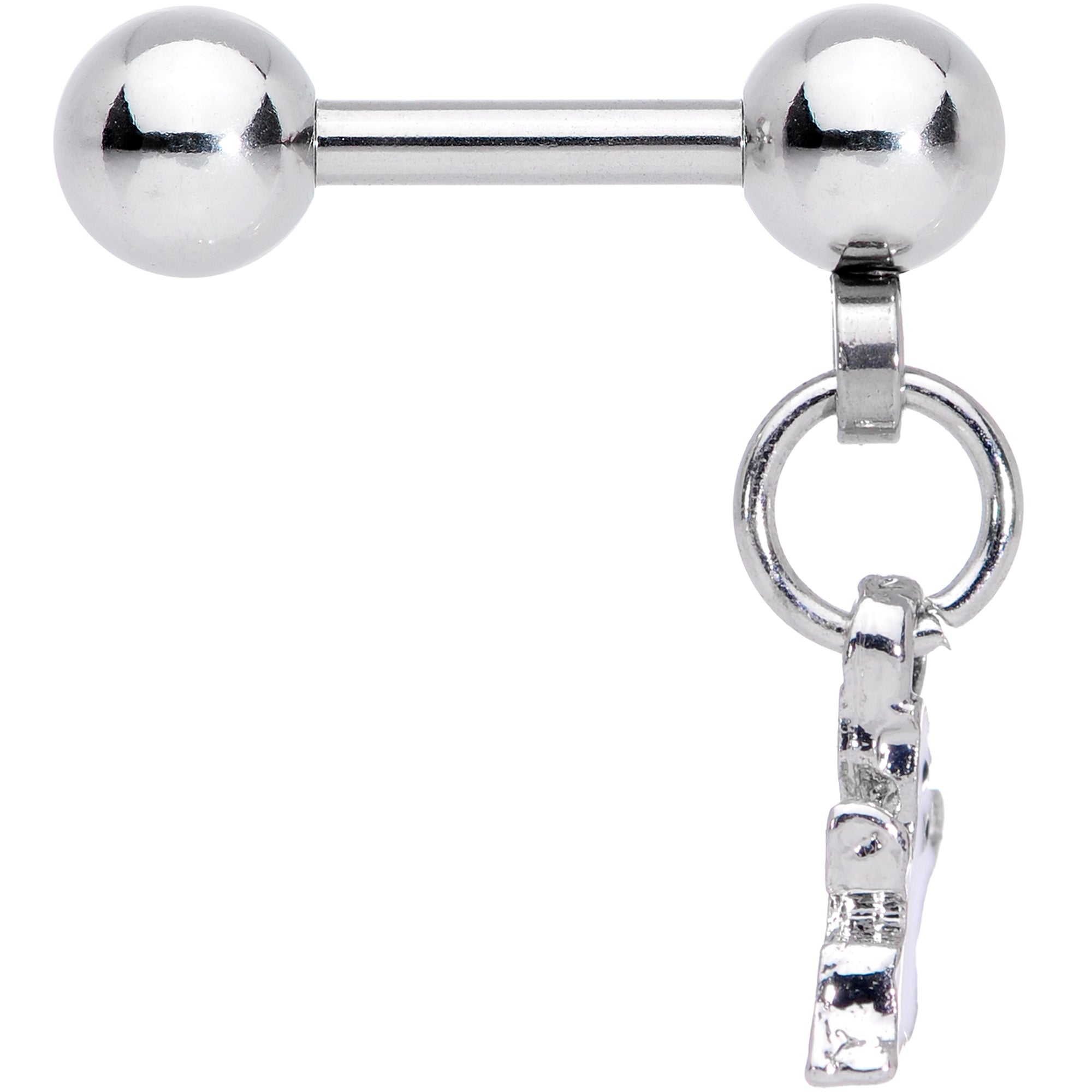 16G 1/4 Clear Gem Happy Ghost Halloween Dangle Cartilage Earring