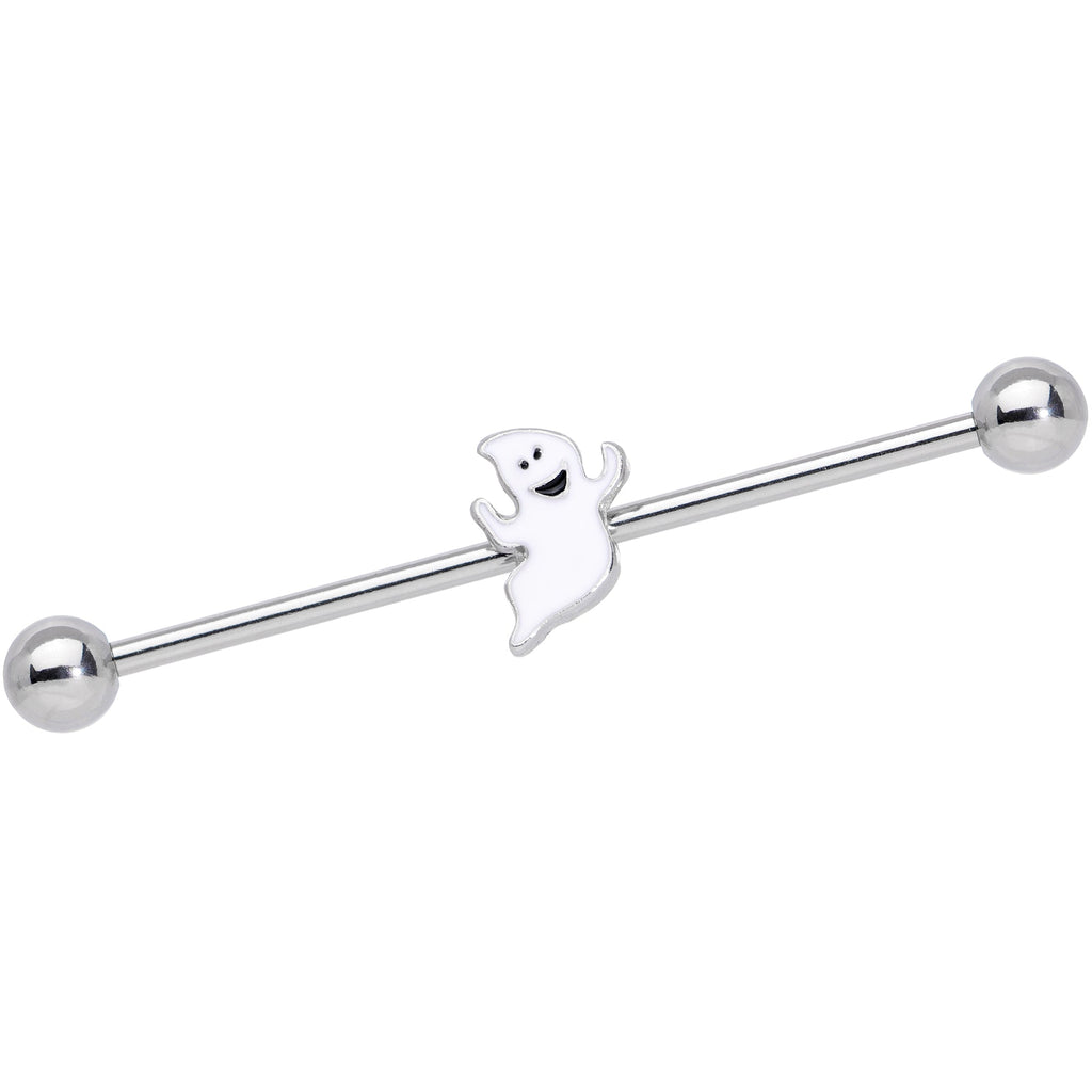 14G Happy Ghost Halloween Industrial Barbell 38mm