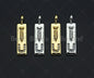 CZ Micro Pave Screw you Rectangle Pendant/Charm, Rectangle  Cubic Zirconia Pendant, Silver/Gold Tone,6x24mm,Sku#L319