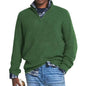 Foreign Trade Men's Business Casual Loose Zip Stand Collar Sweater
