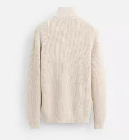Mens Fashion Half-neck Cotton Knit Sweater