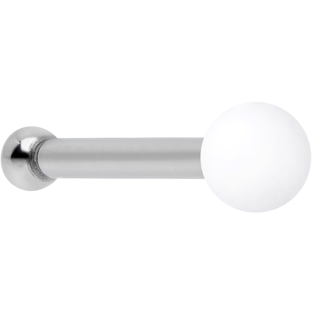 20G 1/4 White Matte 2mm Nose Bone
