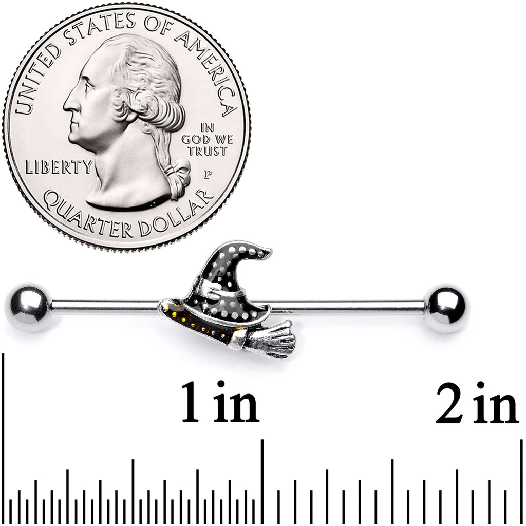 14G Broom Witch Hat Halloween Industrial Barbell 38mm