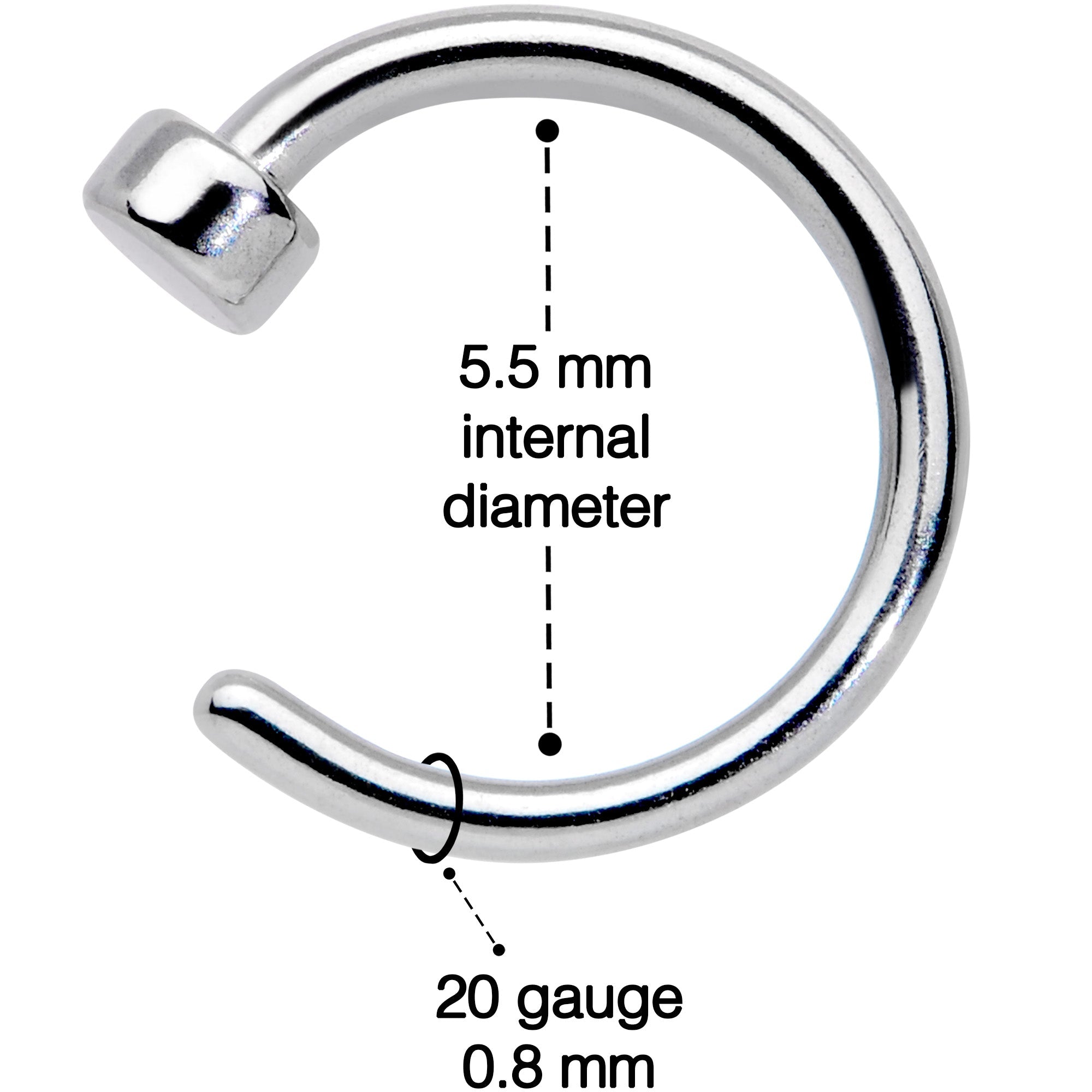 20G 1/4 Simple Disc Nose Hoop