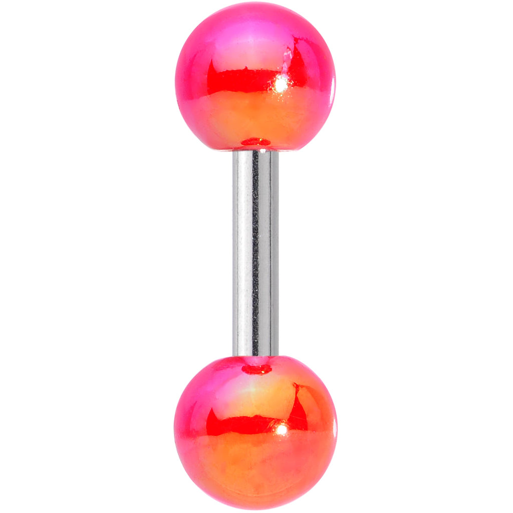 16G 1/4 Pink Orange Pearlescent Acrylic Cartilage Tragus Barbell