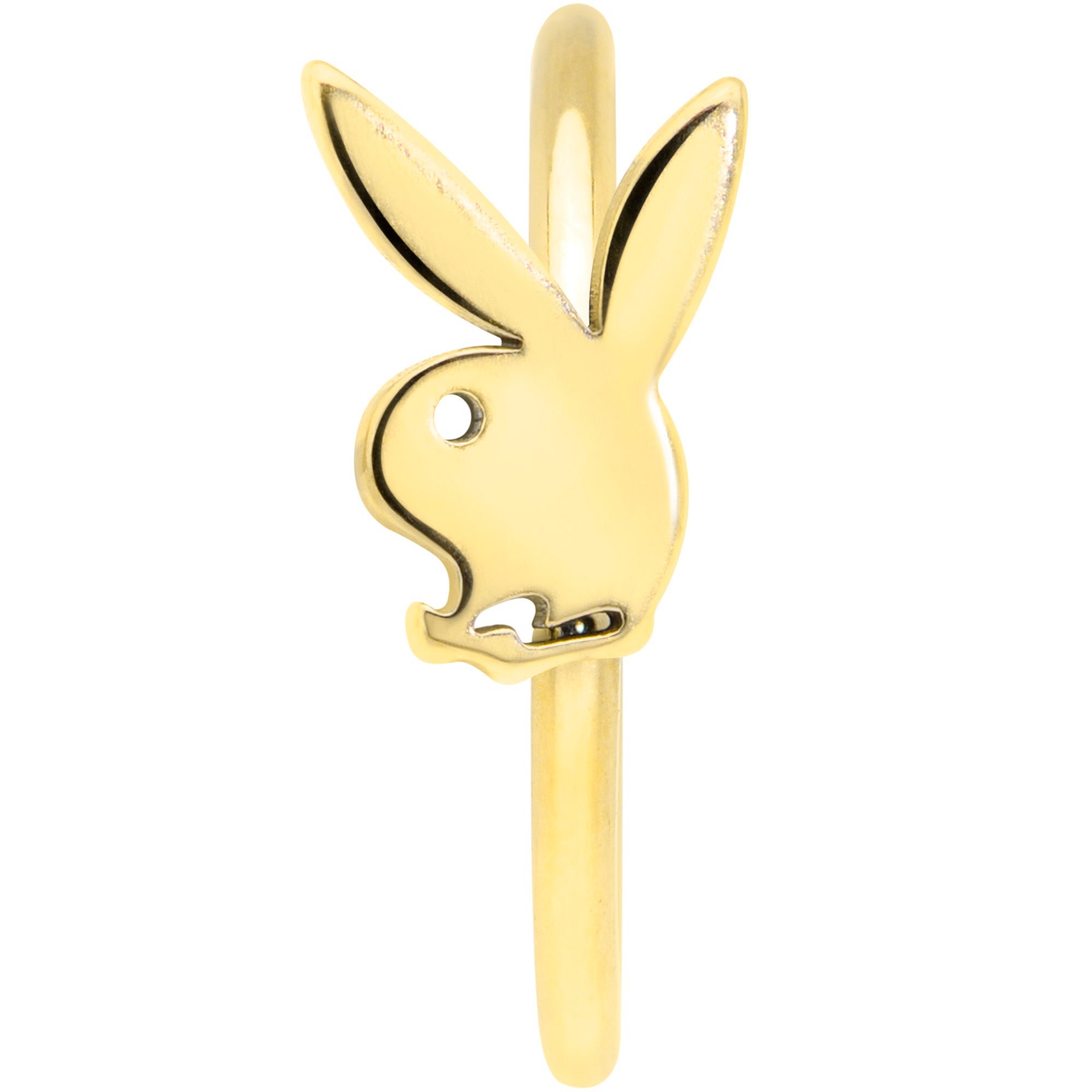 20G 5/16 Gold Tone Licensed Playboy Bunny Nose Hoop