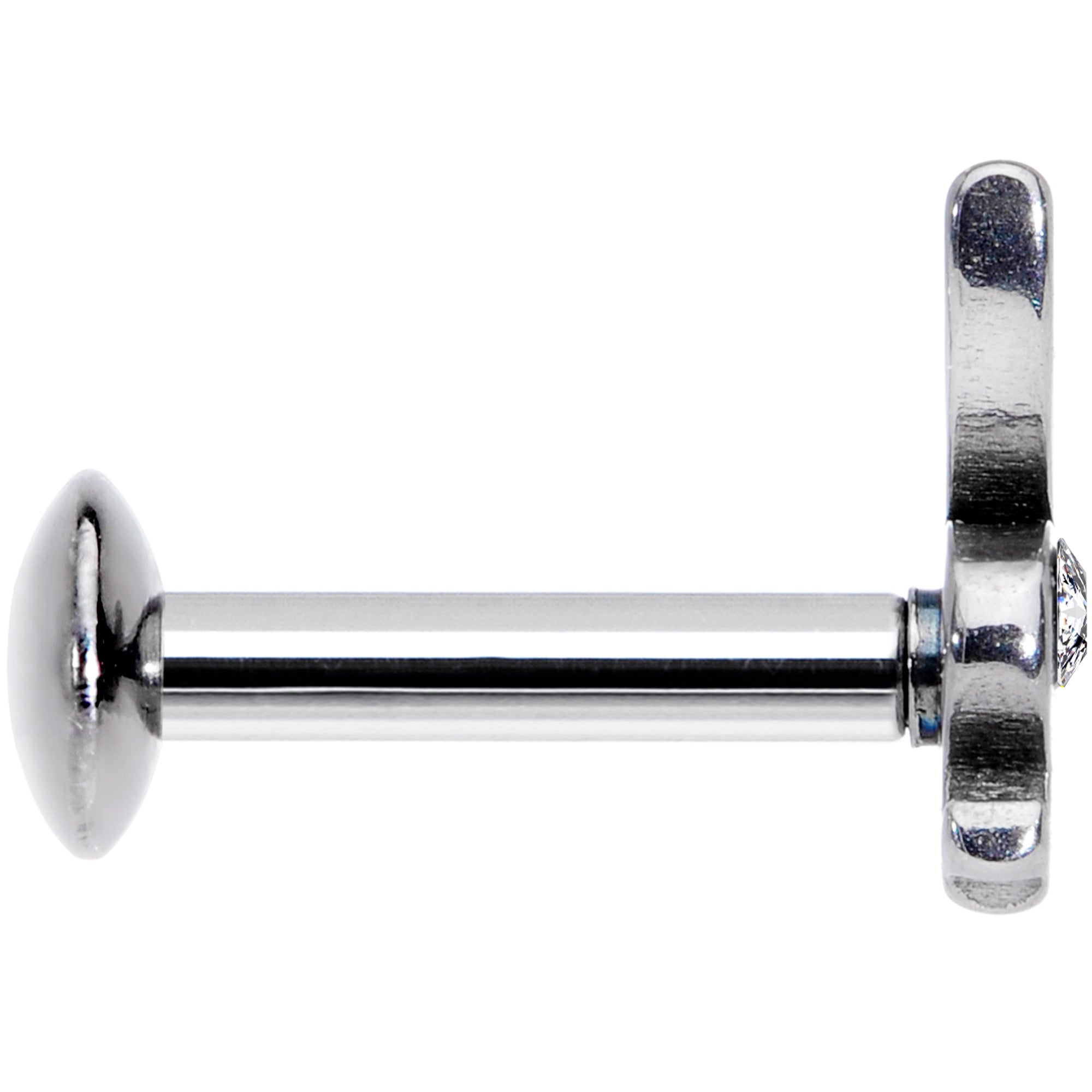 16G 1/4 Licensed Playboy Clear CZ Gem Internally Threaded Labret