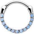 16G 3/8 Light Blue Gem Paved Cartilage Clicker