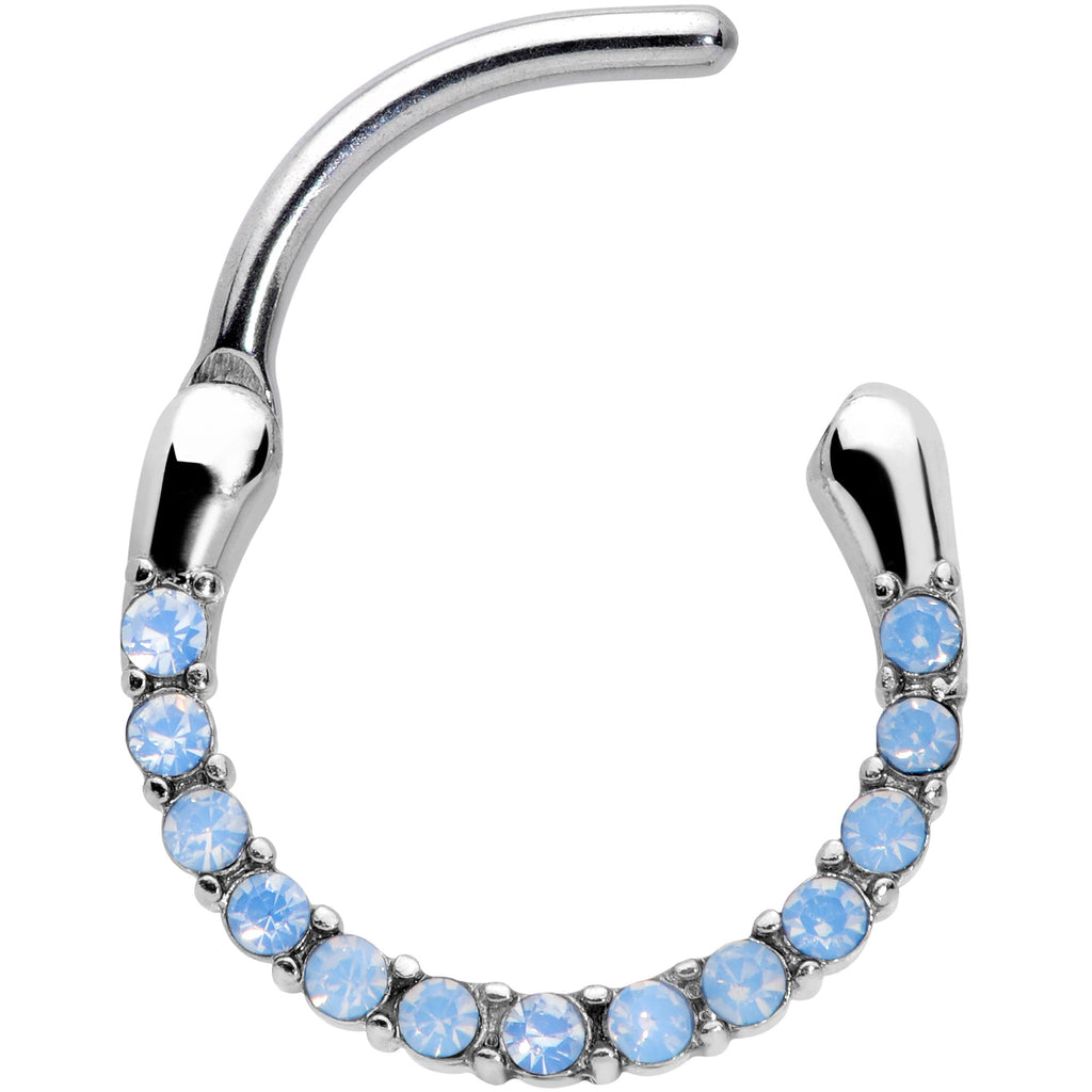 16G 3/8 Light Blue Gem Paved Cartilage Clicker