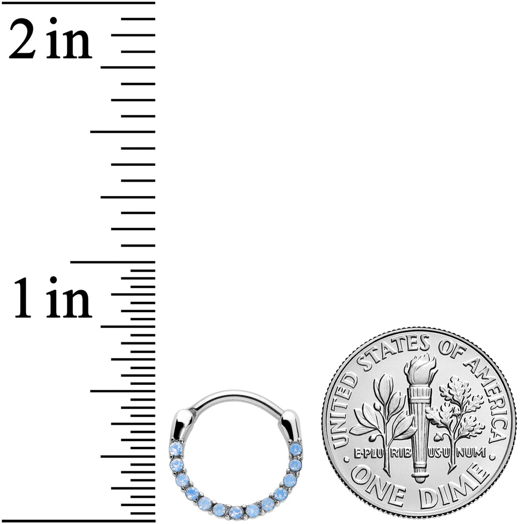 16G 3/8 Light Blue Gem Paved Cartilage Clicker
