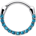 16G 3/8 Baby Blue Gem Paved Cartilage Clicker