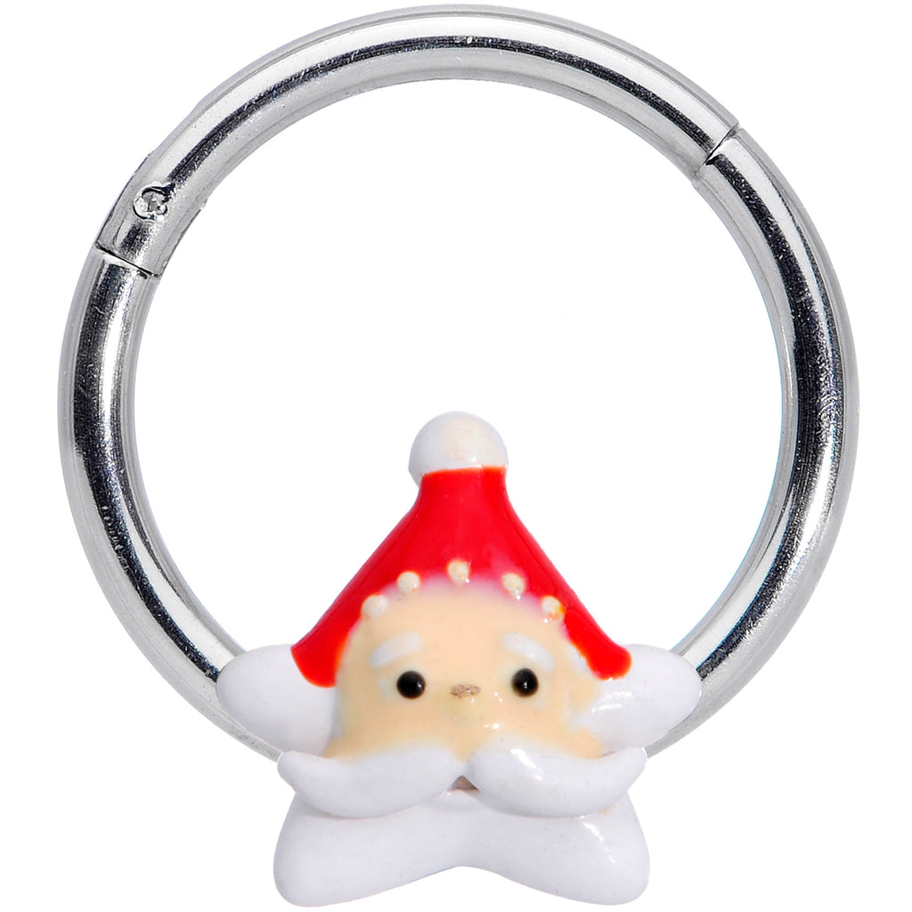 16G 3/8 Santas Beard Christmas Hinged Segment Ring