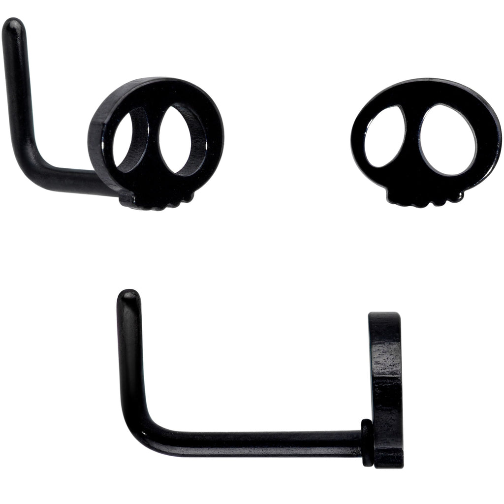 16G 20G Black Halloween Cartilage Labret Nose Ring Set of 3