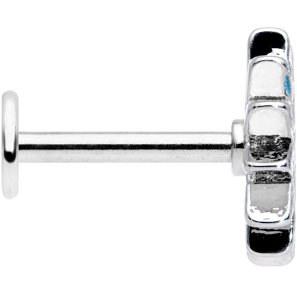 16G 5/16 Blue Winter Snowflake Christmas Labret Monroe Tragus