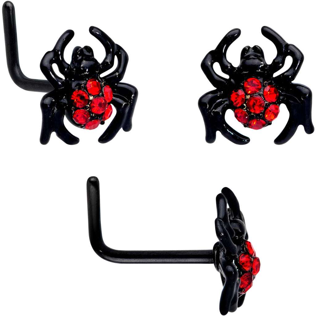 16G 20G Red Spider Halloween Cartilage Labret Nose Set of 3