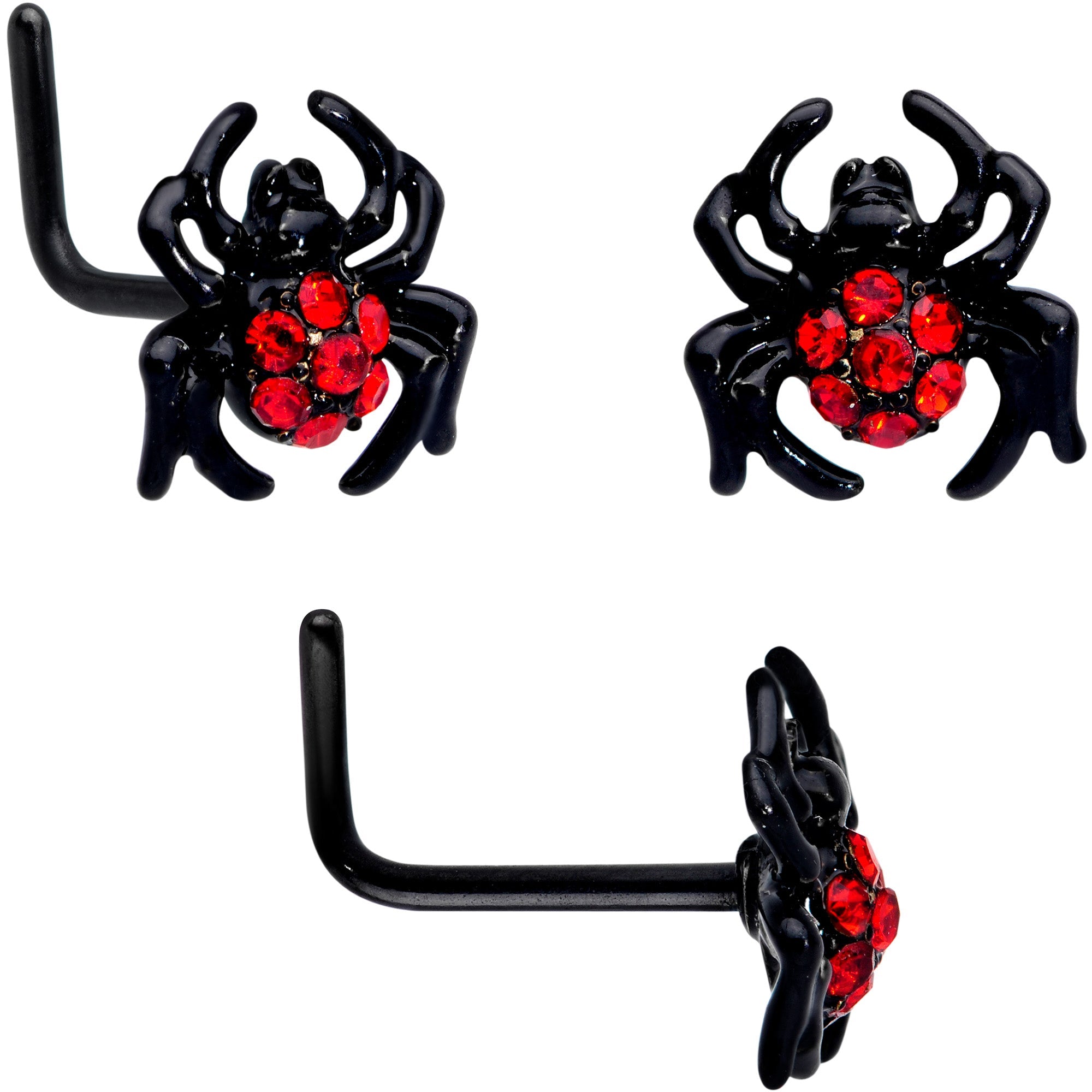 16G 20G Red Spider Halloween Cartilage Labret Nose Set of 3