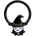 16G 3/8 Black Goth Witch Halloween Hinged Segment Ring