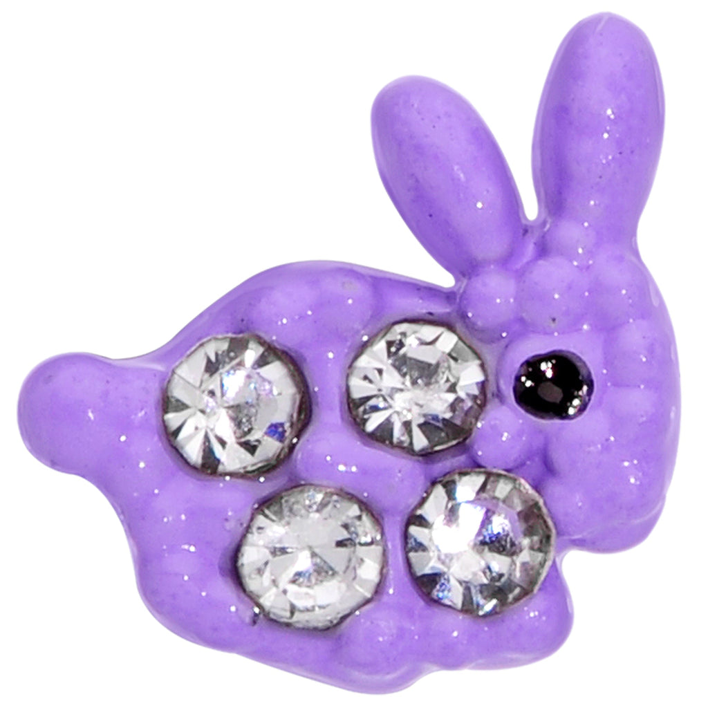 16G 1/4 Clear Gem Purple Easter Bunny Cartilage Tragus Earring