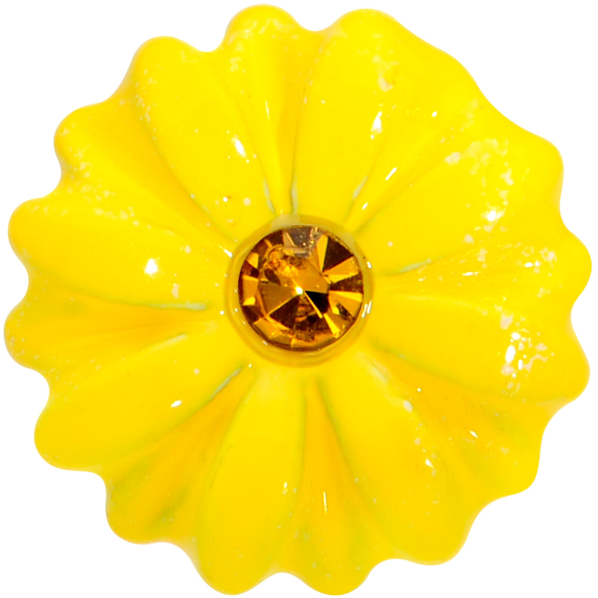 16G 5/16 Yellow Gem Yellow Sunflower Labret Monroe Tragus