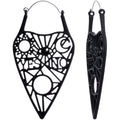 Black Gothic Mysterious Planchette Tunnel Plug Earrings