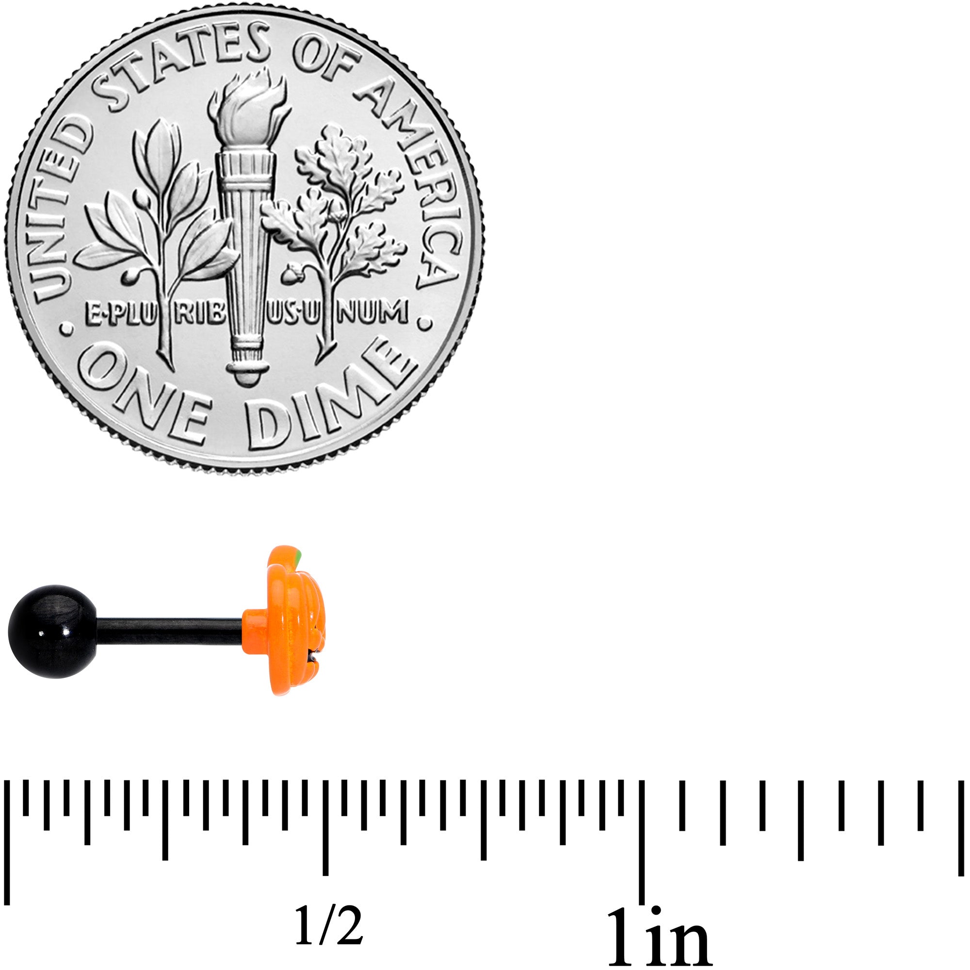 16G 1/4 Black Bat Ghost Halloween Cartilage Tragus Set of 3