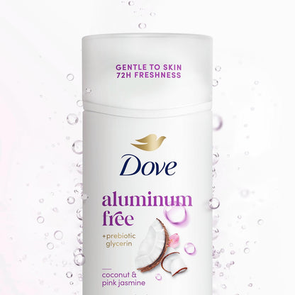 Dove Deodorant Stick for 72 Hour Odor Protection Coconut & Pink Jasmine Aluminum Free 2.4 oz