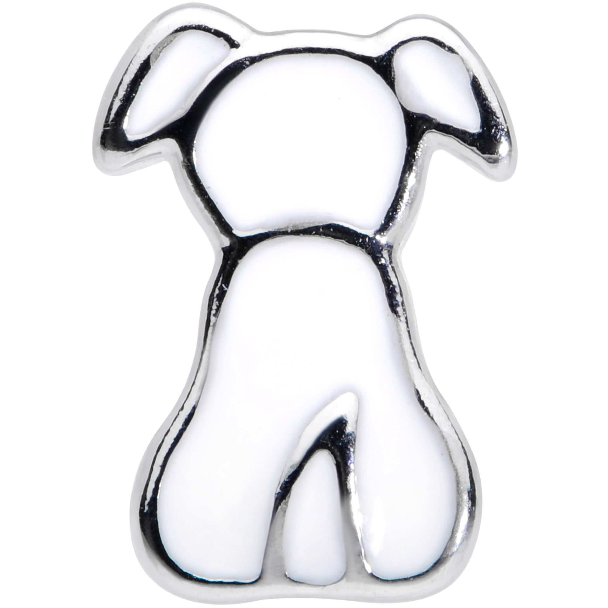 16G 1/4 White Sitting Dog Cartilage Tragus Earring