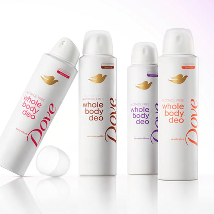 Dove Whole Body Deo Alcohol Free Deodorant Spray for Women 72-hour odor control Lavender Bloom 4 oz