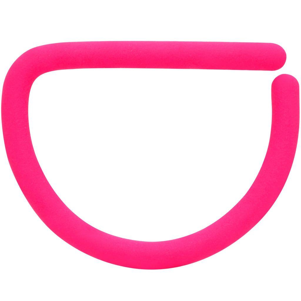 18G 3/8 Pink Matte D Shape Septum Ring