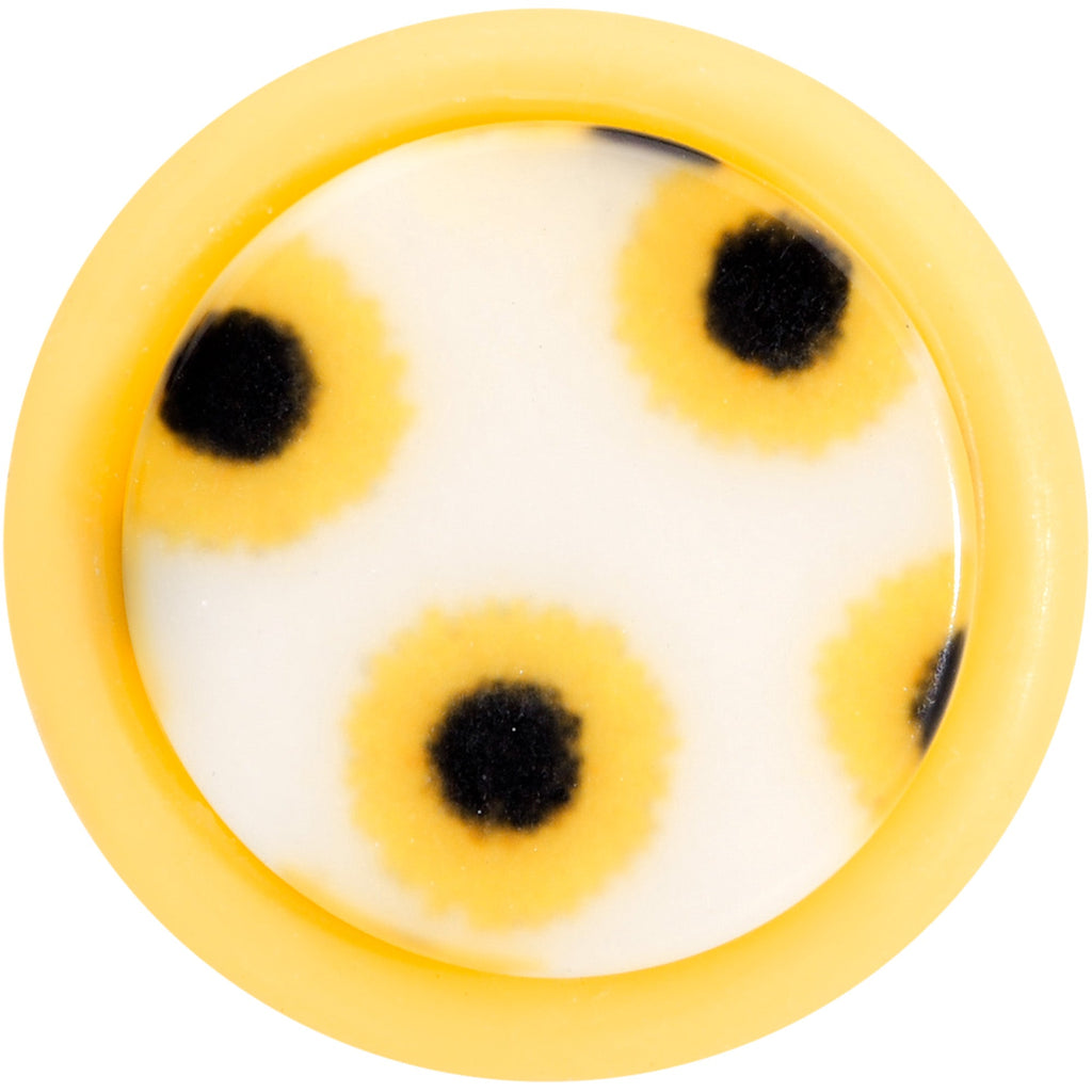 Yellow White Scores of Sunflowers Cheater Plug Set