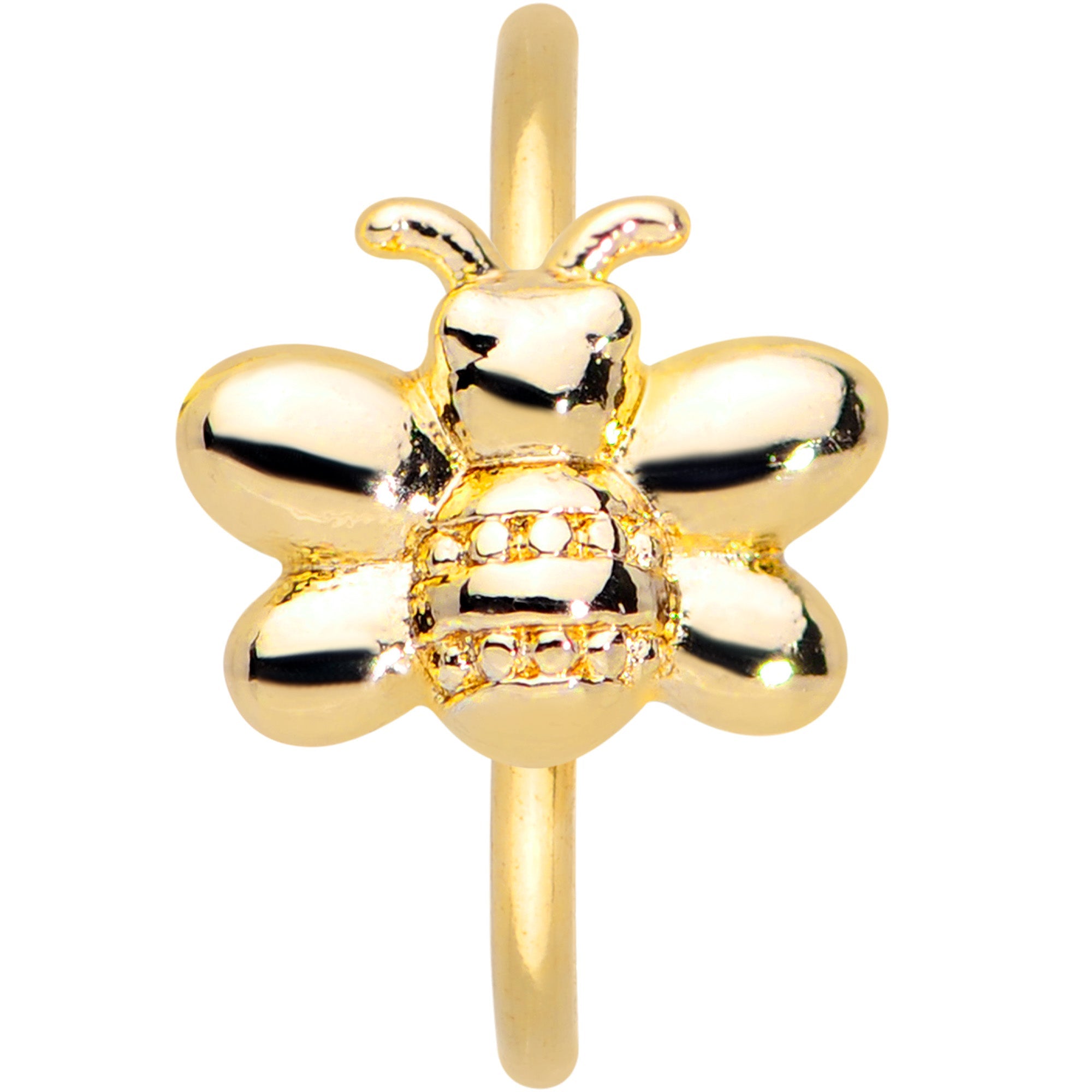 20G 5/16 Gold Tone Simply Stylish Bee Nose Hoop