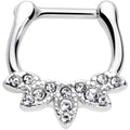 16G 5/16 Clear Gem Elegant Fan Cartilage Clicker