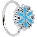 20G 5/16 Simple Blue Snowflake Christmas Nose Hoop