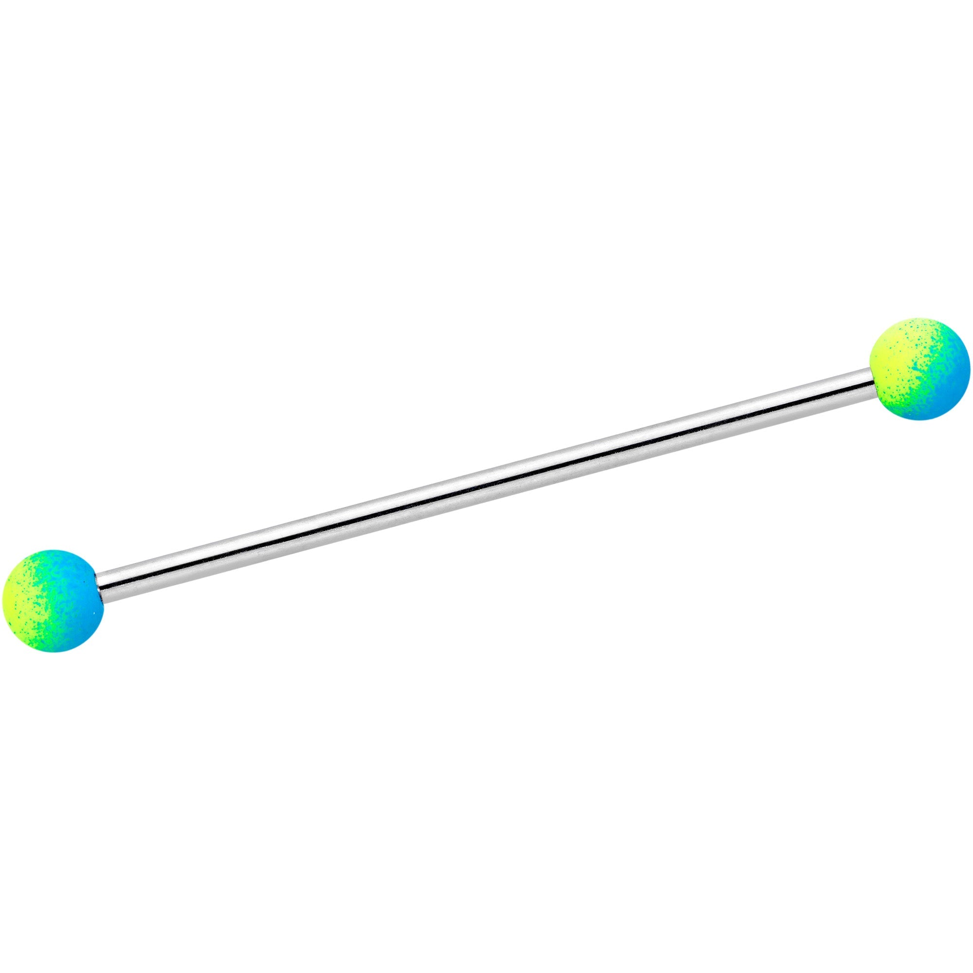 14G Blue Black Ombre Soft Finish Industrial Barbell 38mm Set of 4