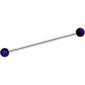 14G Purple Black Ombre Soft Finish Industrial Barbell 38mm