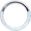 16G 5/16 White Synthetic Opal Implant Grade Titanium Segment Ring