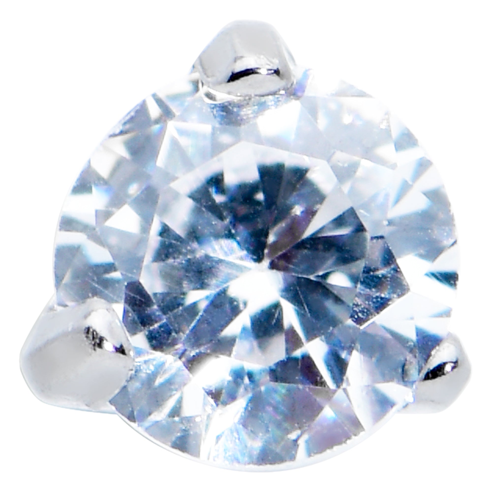 18G 1/4 Clear CZ Gem 3mm Round Cartilage Tragus Earring