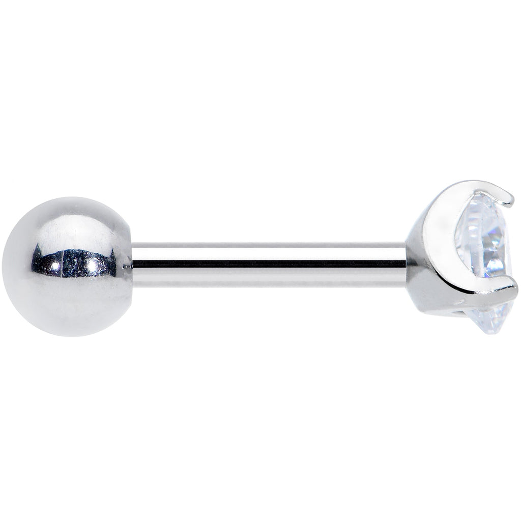 18G 1/4 Clear CZ Gem 3mm Round Cartilage Tragus Earring