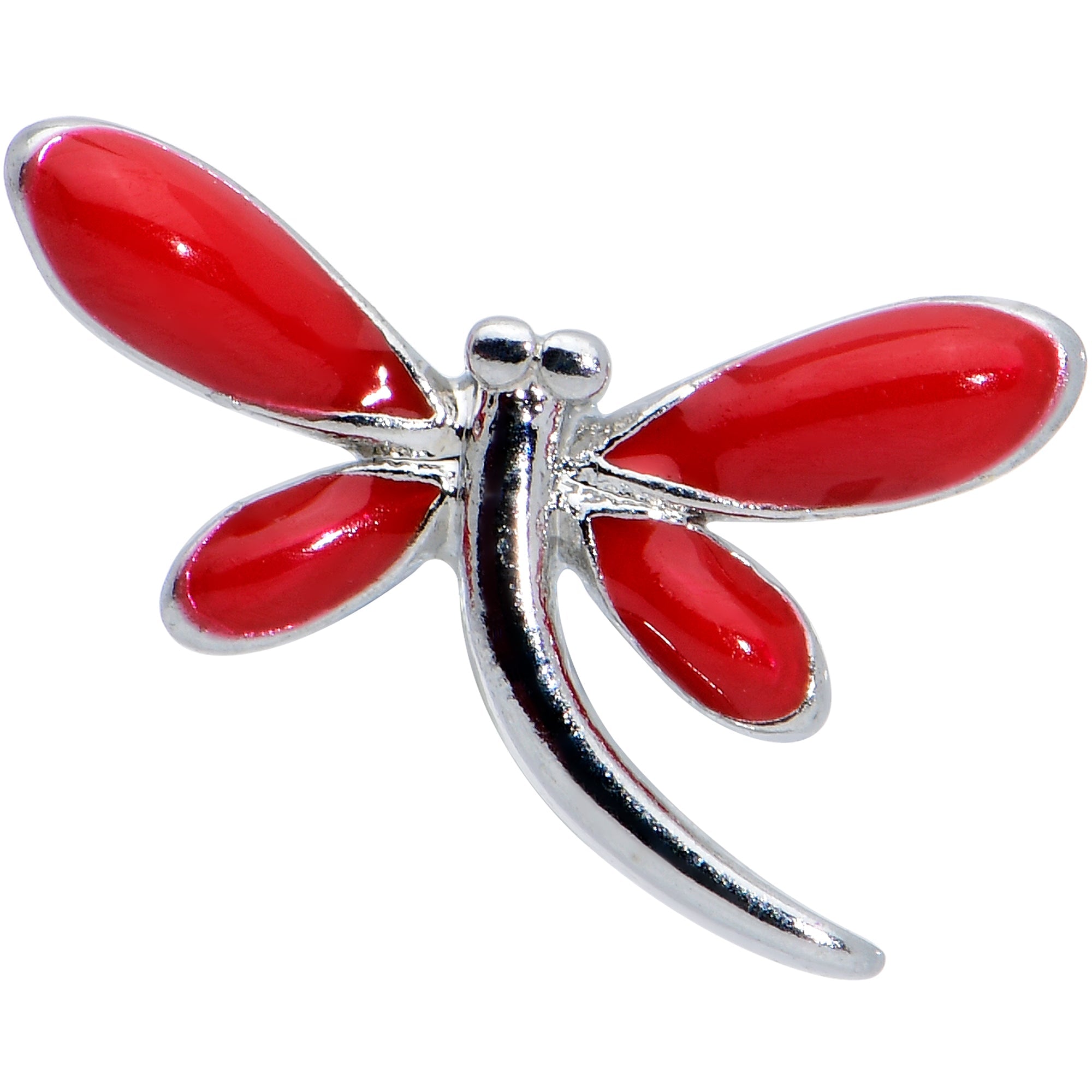 16G 1/4 Dragonfly Red Wings Internally Threaded Labret Tragus