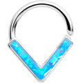 16G 5/16 Blue Faux Opal Chevron Cartilage Closure Ring