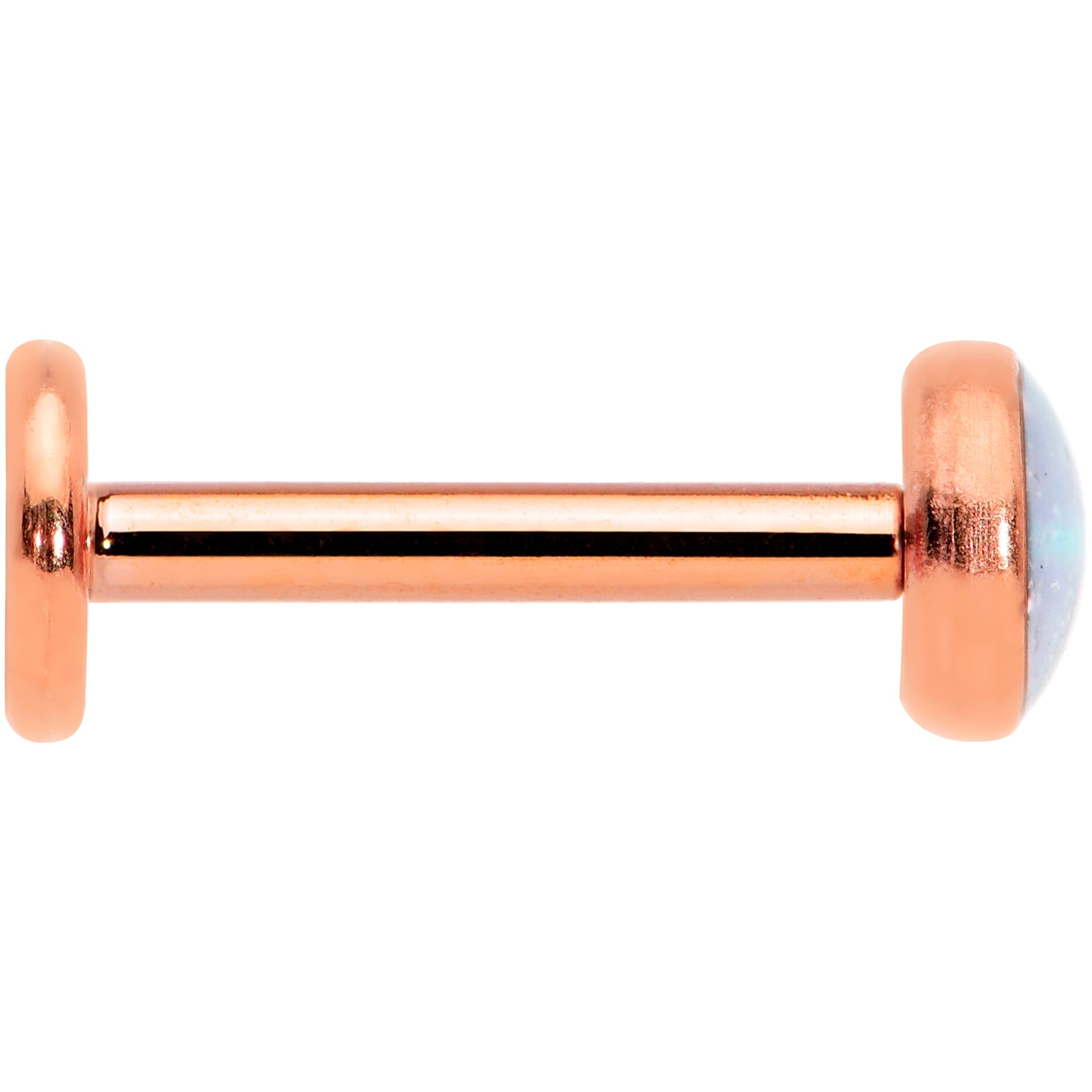 16G 5/16 Faux Opal Rose Gold Tone Internal Thread Labret Tragus